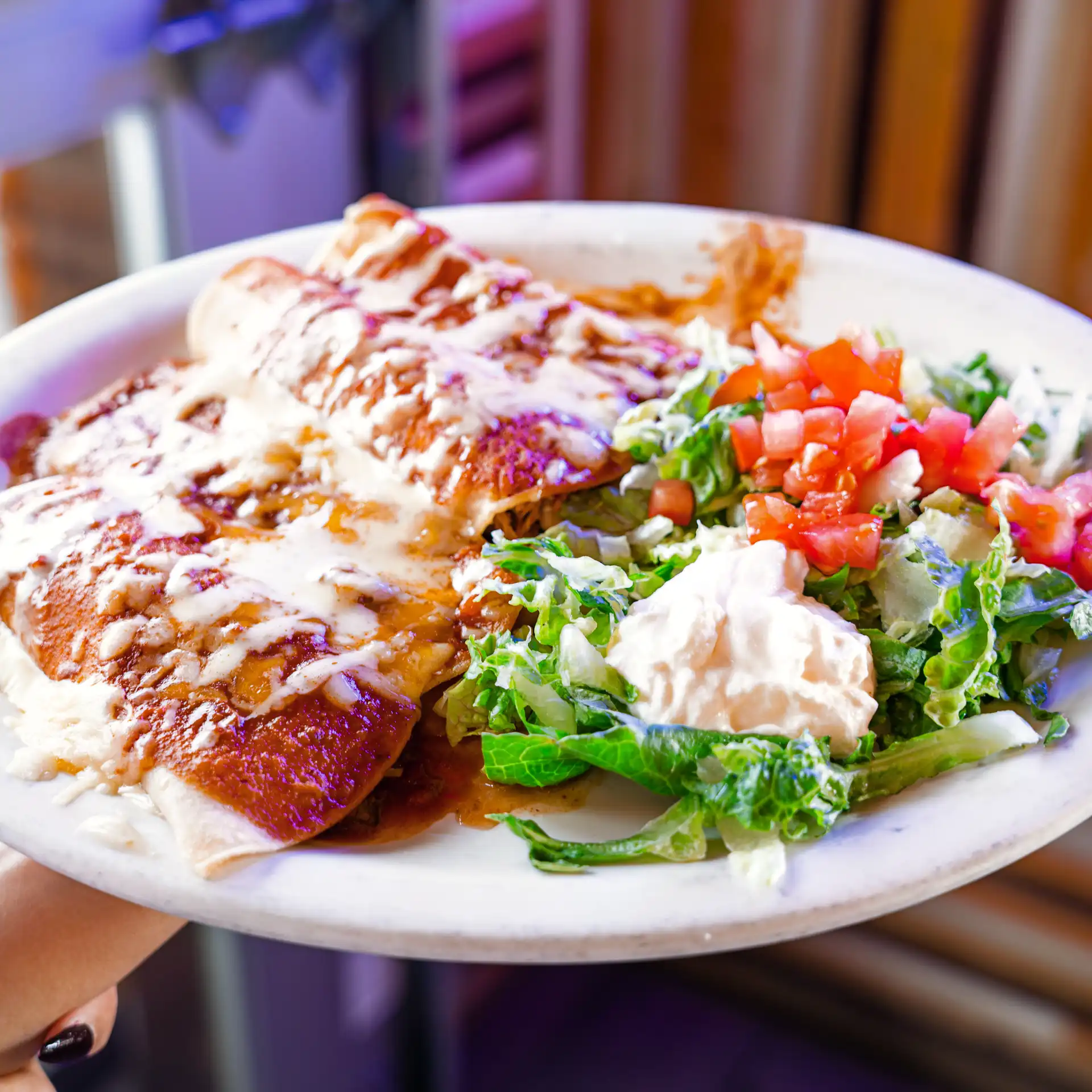 Enchiladas Supremas - Four enchiladas with toppings