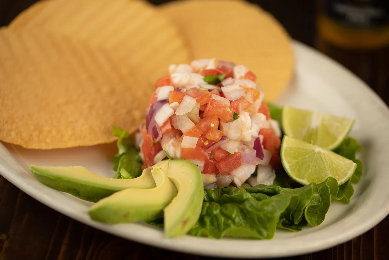 Tostadas de Ceviche - Crispy tostadas topped with fresh citrus-marinated ceviche